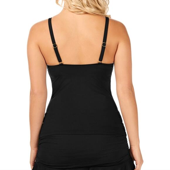 NWT Leilani Spring Cocoa Beach Black Sand Underwire Tankini Top size 12 - Picture 3 of 14
